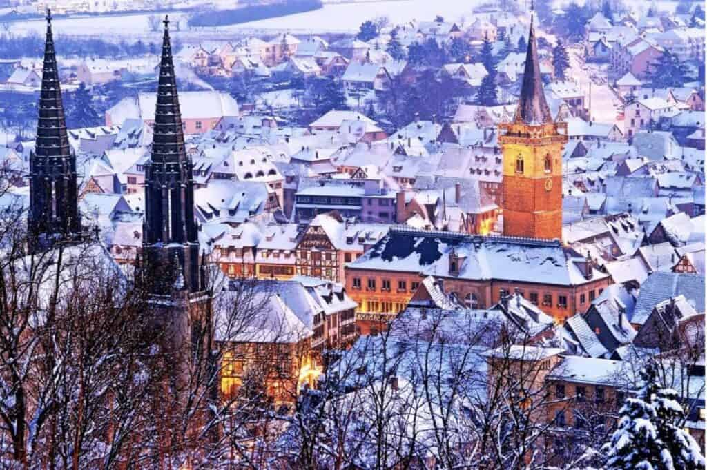 Winter in Alsace, France.