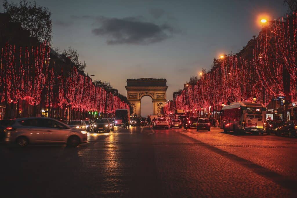 Paris in winter. It occasionally snows in Paris, usually just a light dusting.
