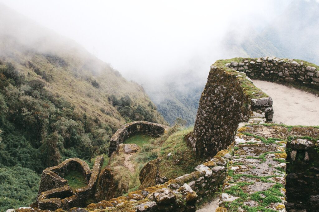 Hiking the Inca Trail up to Machu Picchu.