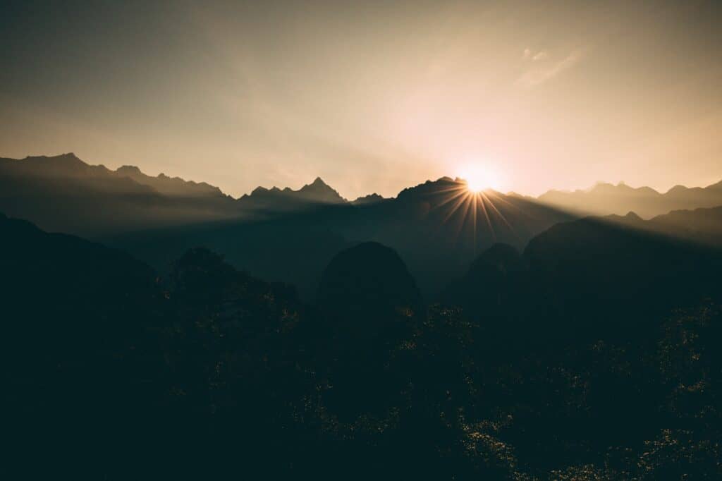 Sunrise at Machu Picchu.