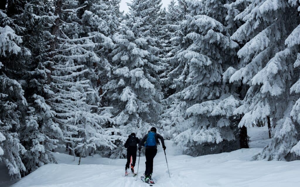 Skiing in France.
