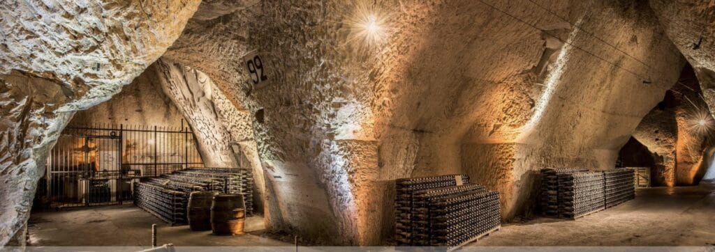 A champagne cellar in the House of Veuve Clicquot Ponsardin in Reims, France. 