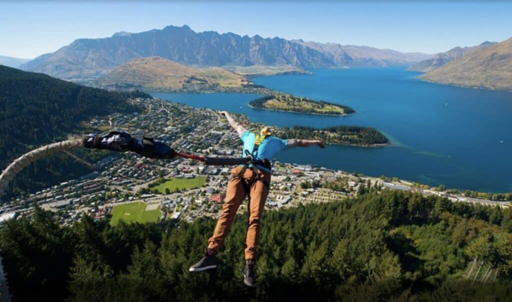 Bungy jumping in Queenstown, New Zealand. Home of the Bungy Jump.