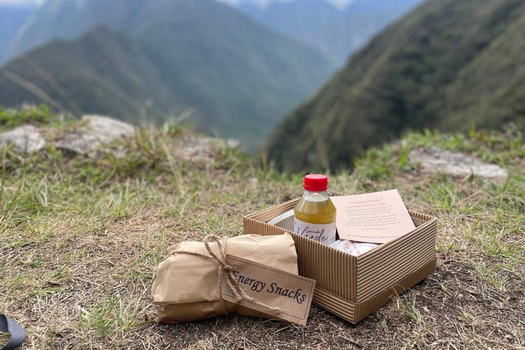 We found that on our recent trip to Machu Picchu, a hike on the Inca Trail is worth it. A snack during our hike was provided by our tour guide.