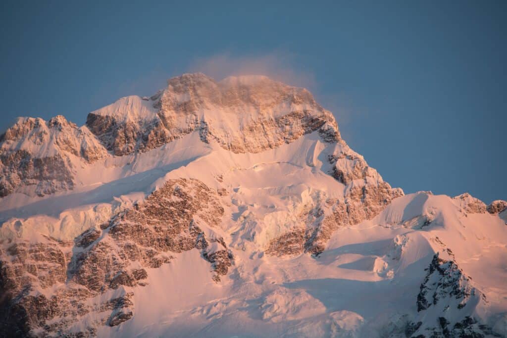 Aoraki/Mount Cook National Park, New Zealand see a lot of snowfall. It offers travelers many winter activities, like hiking.