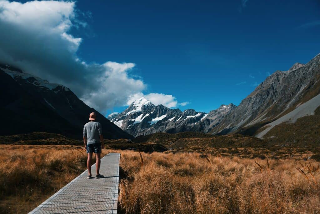 Mount Cook, New Zealand sees significant snowfall.