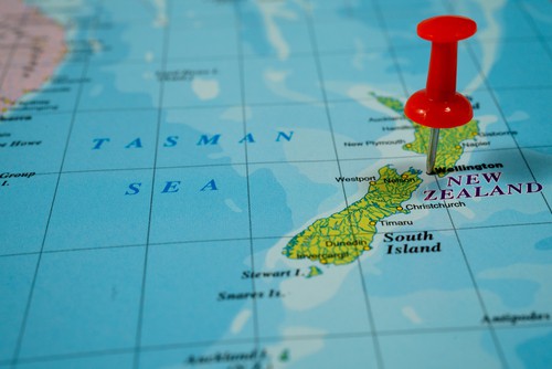 New Zealand is comprised of two islands: South Island and North Island. Isolated in the South Pacific Ocean. 