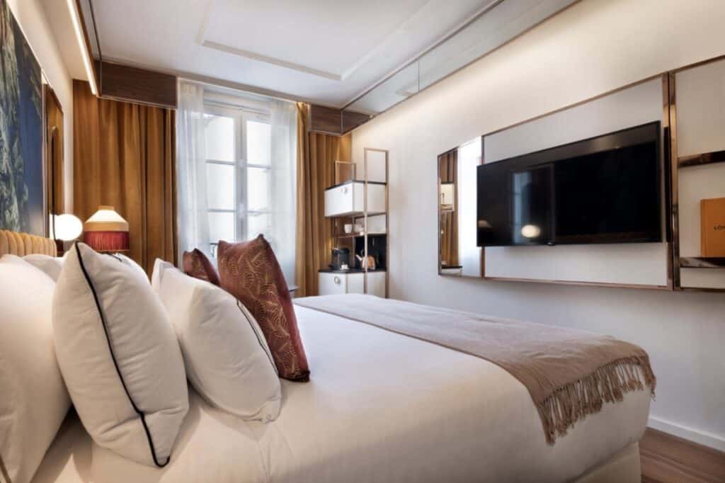 A room at Maison Colbert, the Latin Quarter, Paris.