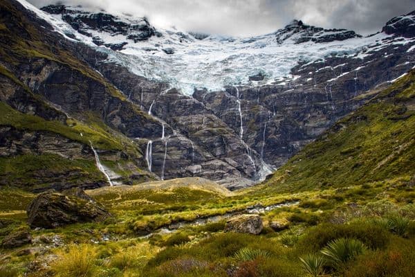 A remote valley in the southern alps of New Zealand. Something you can see when visiting New Zealand. 