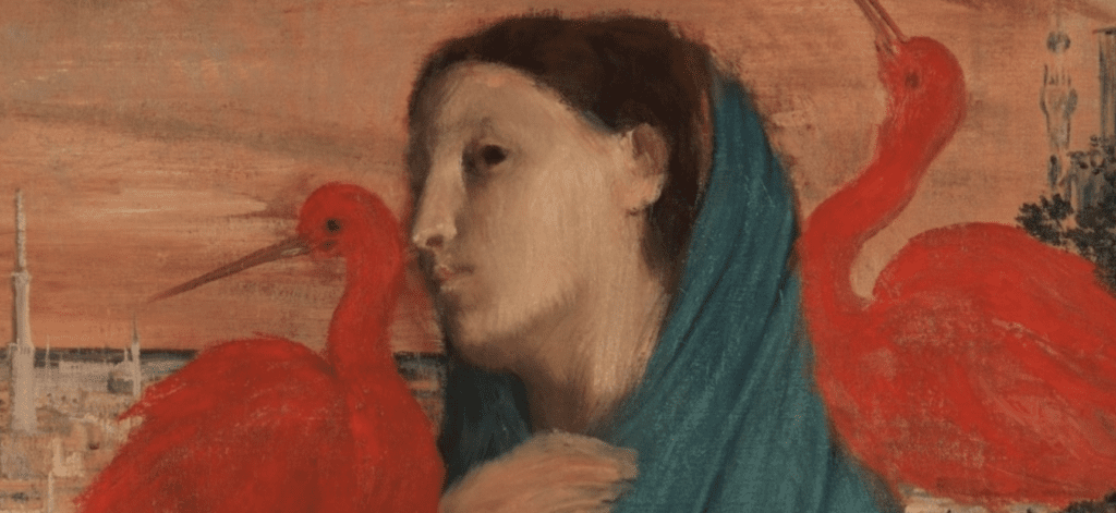 Painting Edgar Degas  - Jeune femme à l’Ibis.