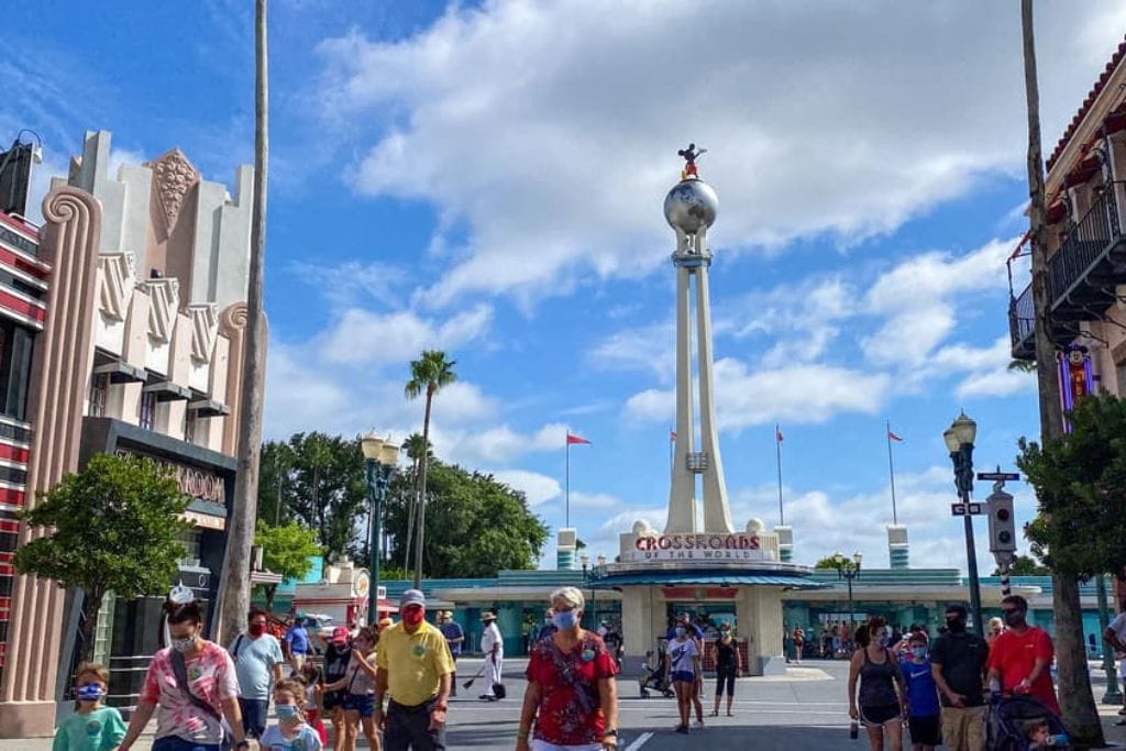 People walking around Walt Disney World in Orlando, FL. 