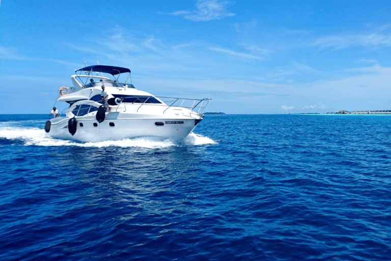A yacht sailing in the Galapagos Islands on a tour.