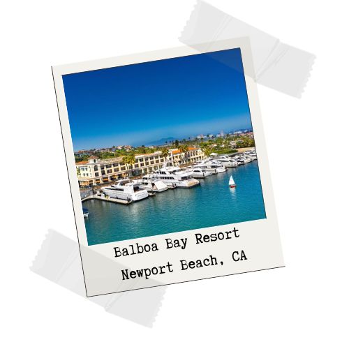 Aerial view of Balboa Bay Resort in Newport Beach.