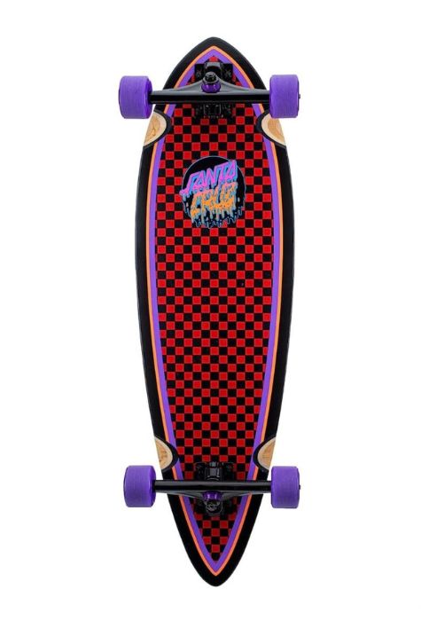 Santa Cruz Longboard Complete Flame Dot Pintail Red.