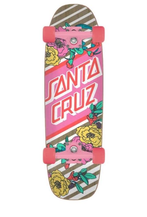 Santa Cruz Skateboard Cruiser Floral Stripe Street Skate 8.4