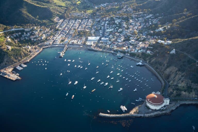 An aerial view of Catalina Island.