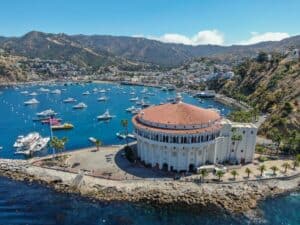 An aerial view of Catalina Island.