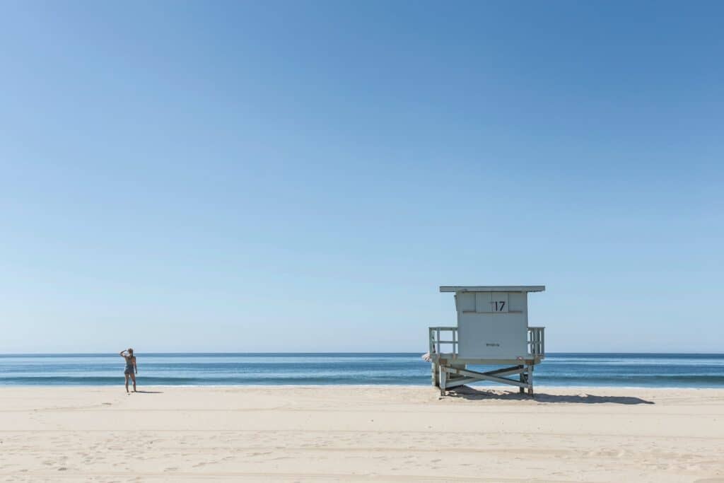A Santa Monica beach in Santa Monica California.